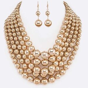 Pearl Layered Collar Statement Necklace